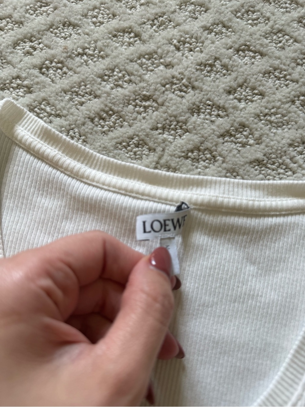 Loewe White Ribbed Tank Top - Picture 4 of 4